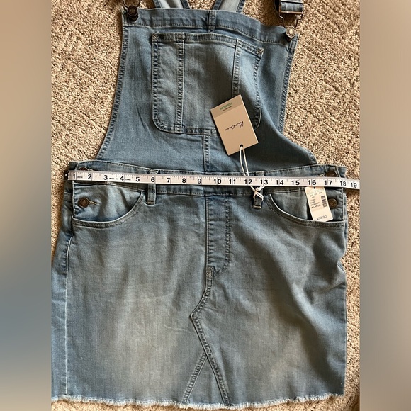 NWT - KanCan Denim Bib Overall Unhemmed Dress - Blue - Size XL - Picture 8 of 8
